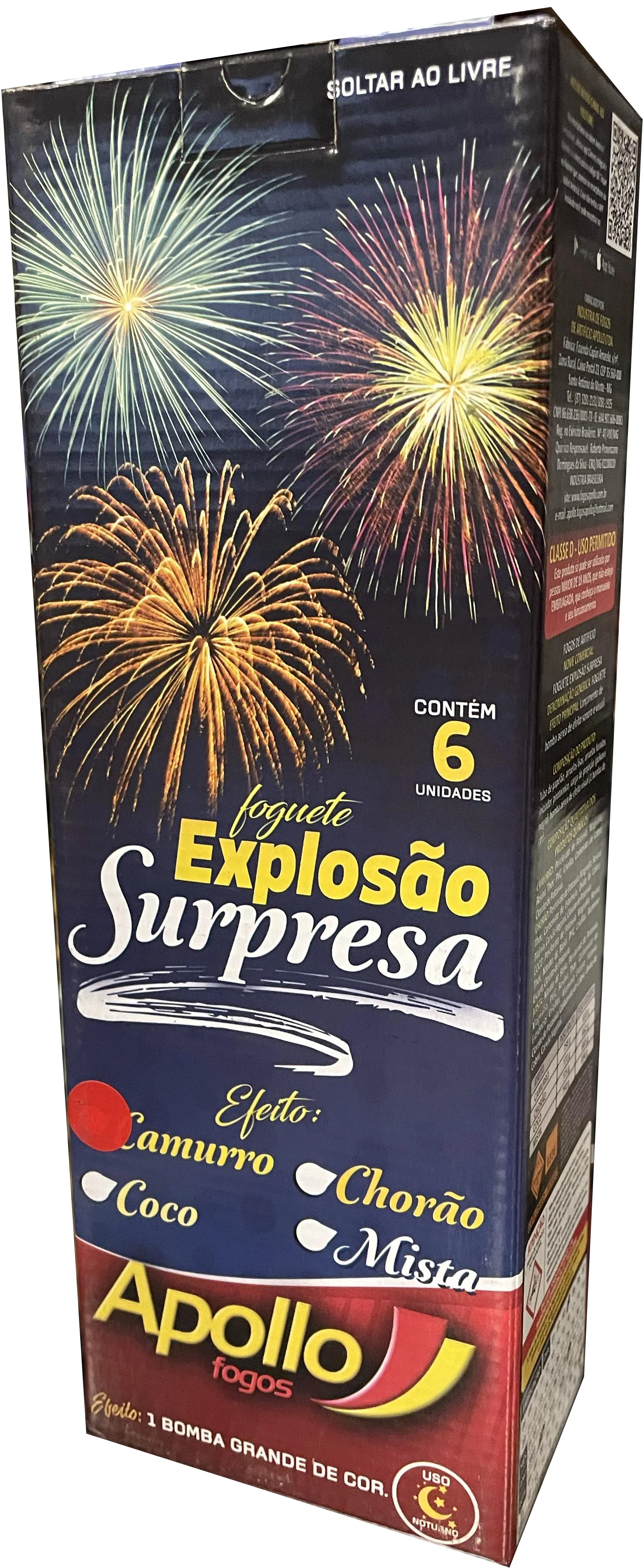 Foguete de Cor Explosao Surpresa Caixa c/ 6und - Sul Armas